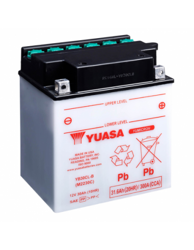 Batería Yuasa YB30CL-B Dry charged (sin electrolito) - 12 V/30