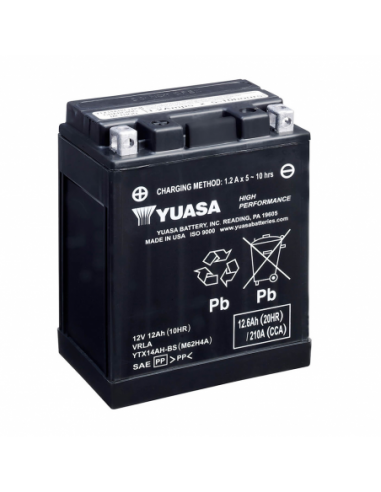 Batería Yuasa YTX14AH-BS Combipack (con electrolito) - 12 V/12