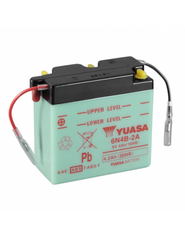 Batería Yuasa 6N4B-2A Dry charged (sin electrolito) - 6 V/4