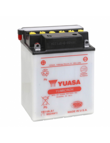 Batería Yuasa YB14A-A1 Dry charged (sin electrolito) - 12 V/14