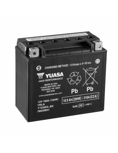 Batería Yuasa YTX20HL-BS Combipack (con electrolito) - 12 V/18