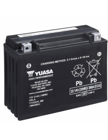 Batería Yuasa YTX24HL-BS Combipack (con electrolito) - 12 V/22