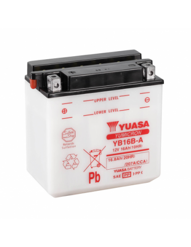 Batería Yuasa YB16B-A Dry charged (sin electrolito) - 12 V/16