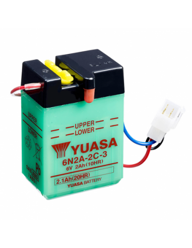 Batería Yuasa 6N2A-2C-3 Dry charged (sin electrolito) - 6 V/2