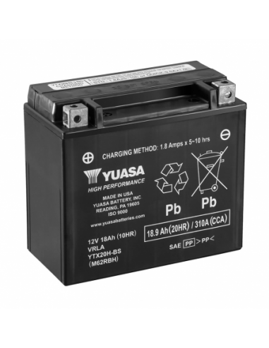 Batería Yuasa YTX20H-BS Combipack (con electrolito) - 12 V/18