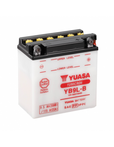 Batería Yuasa YB9L-B Dry charged (sin electrolito) - 12 V/9