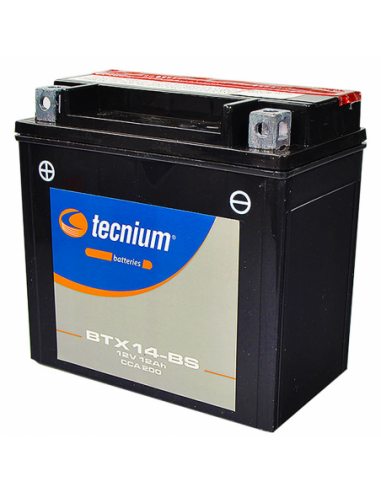 Batería Tecnium BTX14-BS (Sustituye 6256) - YTX14-BS - 12 V/12