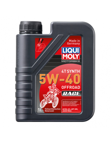 Botella de 1L aceite Liqui Moly 100% sintético 4T Synth 5W-40 Off road Race 3018. 3018. 4100420030185