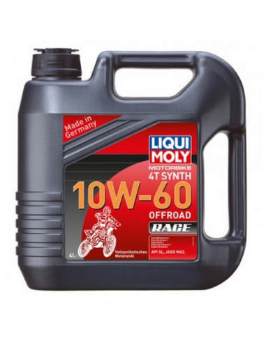 Garrafa de 4L aceite Liqui-Moly 100% sintético 10W-60 Off road Race. 3054. 4100420030543