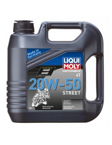 Garrafa de 4L aceite Liqui Moly Motorbike 4T mineral 20W-50 Street 1696. 1696. 4100420016967