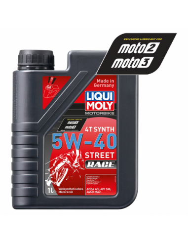 Botella de 1L aceite Liqui Moly 100% sintético 5W-40 Street Race. 2592. 4100420025921
