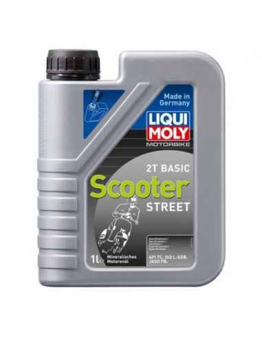 Botella de 1L aceite Liqui-Moly 2T mineral mezcla Basic Scooter. 1619. 4100420016196