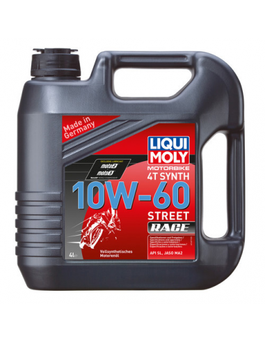 Garrafa de 4L aceite de motor Liqui-Moly 100% sintético 10w-60 Race. 1687. 4100420016875
