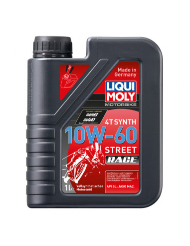Botella de 1L aceite de motor Liqui Moly 100% sintético 4T Synth 10w-60 Race. 1525. 4100420015250