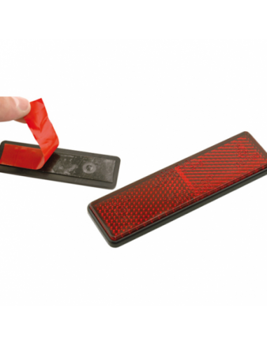 Reflex rectangular con adhesivo 91x25 homologado. R004-RED-ADHESIVE. 8430525114180
