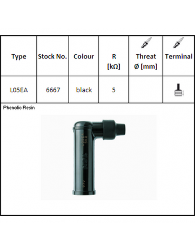 Pipa de bujía NGK L05EA. 6667. 87295166673