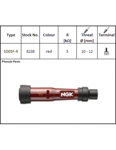 Pipa Bujía NGK SD05FR. 8238. 87295182383