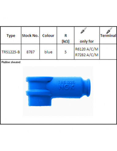 Pipa de bujía NGK TRS1225 Azul. 8787. 87295187876