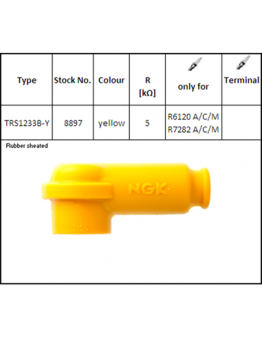 Pipa de bujía NGK TRS1233B-Y. 8897. 87295188972