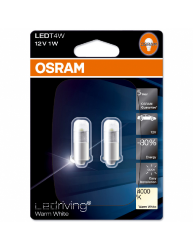 Blister de 2 Lamparas OSRAM LED Retrofit 12V cool T-4 6000K. 3850CW-02B. 4008321658111