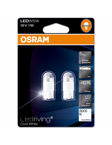 Blister de 2 Lámparas OSRAM LED Retrofit 12V W5W 6000K Cool White. 2850CW-02B. 4008321657657