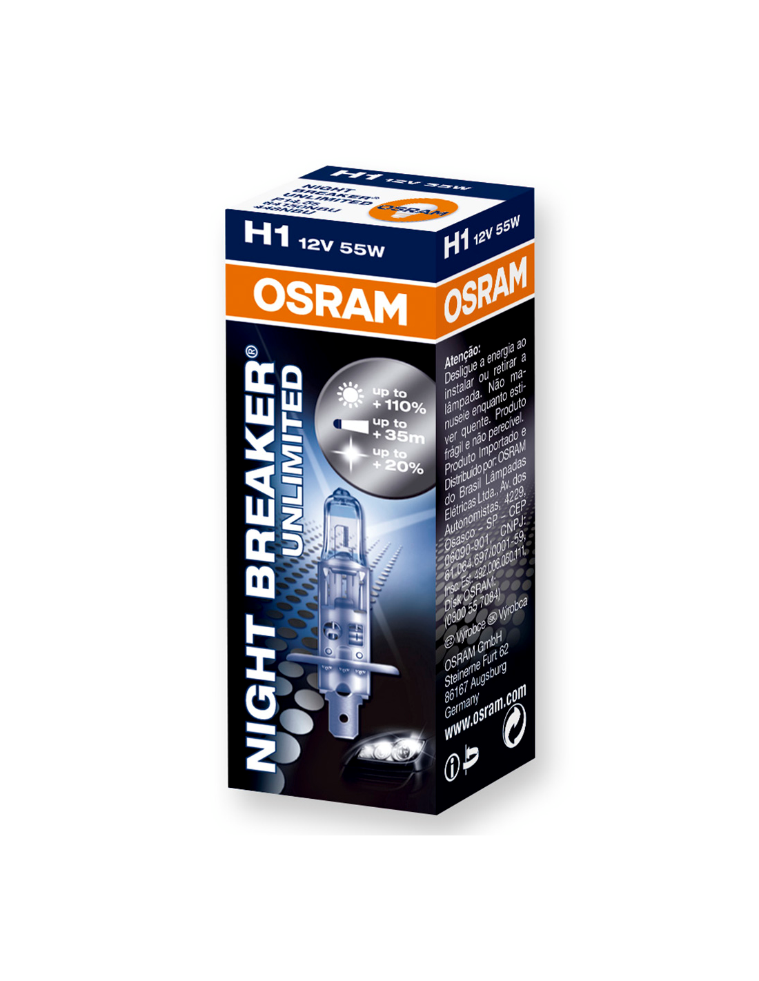 Lampara OSRAM H1 Night Breaker Unlimited. 64150NBU-01B. 4052899016781