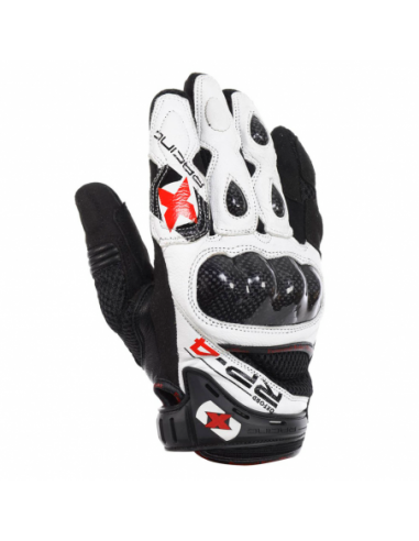 Guantes Racing cortos de cuero-rejilla Oxford RP-4 blanco/negro talla 2XL. GM2022XL. 5030009244087