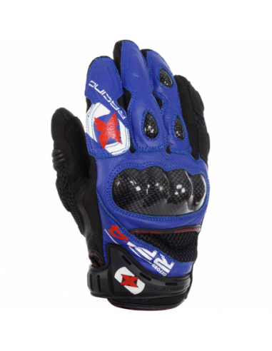 Guantes Racing cortos de cuero-rejilla Oxford RP-4 azul/negro talla XL. GM200XL. 5030009244025