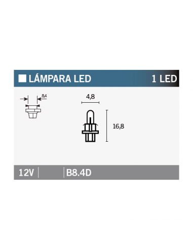 Caja de 10 lámparas 1LED B8.4D. LED. 8430525146594